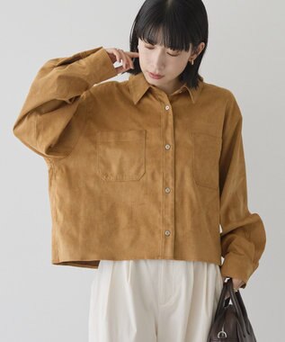 AMERICAN HOLIC Wポケットスエードライクシャツ Camel