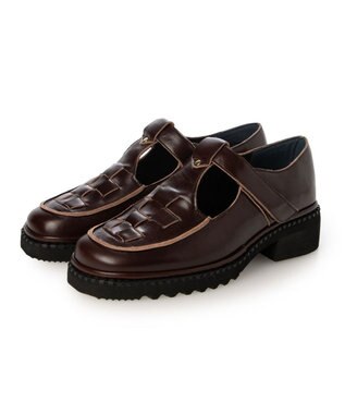 MODE ET JACOMO <D'ICI>メッシュTストラップローファー ブラウン
