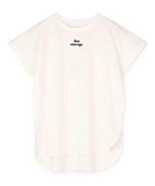 UNFILO L BEAUTY FORM ロゴ刺繍フレンチスリーブTシャツ