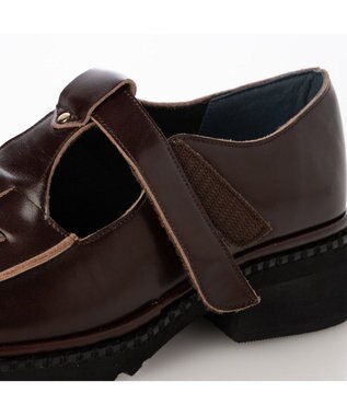 MODE ET JACOMO <D'ICI>メッシュTストラップローファー ブラウン