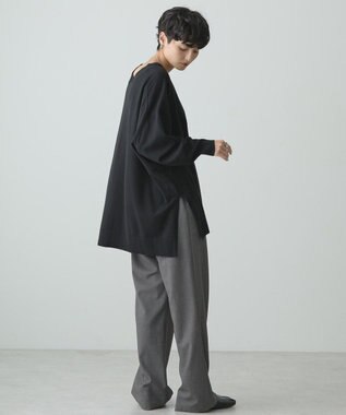 AMERICAN HOLIC バイパチＶネックロングニットプルオーバー Black