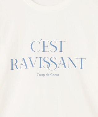 ANY L ロゴロングTシャツ オフ×ブルーロゴ