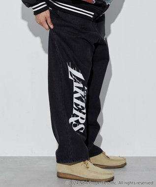 WEGO 【ユニセックス着用ITEM】別注NBAデニムパンツ デニムブラック