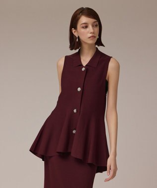 GRACE CONTINENTAL ビジューニットベスト ボルドー