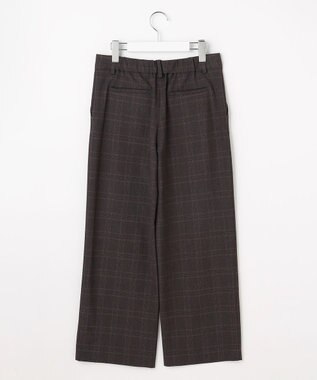 J.PRESS LADIES L アルガンシルク チェック クロップド パンツ チャコールチェック系