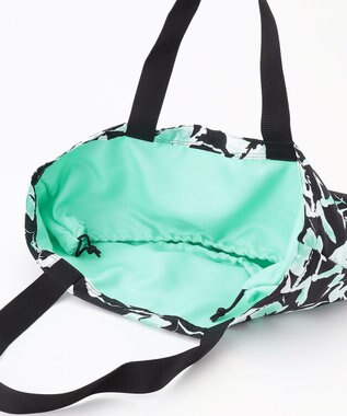 ICB ウォーターフラワープリント トートバッグ チャコール系柄