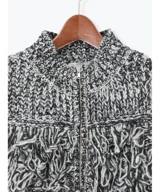 Te chichi ループ編みコンパクトジップベスト グレー