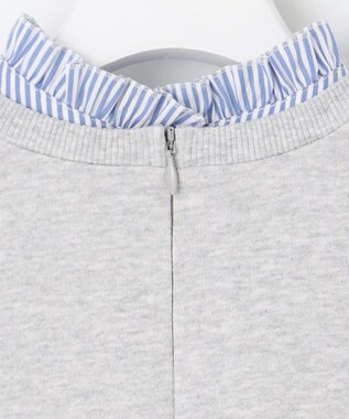 23区 S 【洗える】クリアコットンテリー ストライプフリル スウェット ライトグレー系