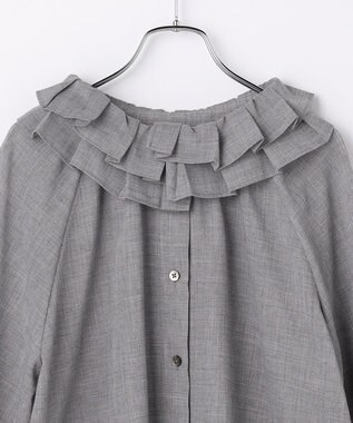 #Newans 【前後着用可能】【高山都さんコラボ】ビッグカラー２WAYブラウス グレー