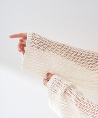 earth music&ecology ＳＥＴ２点メッシュプルオーバー＋タンクトップ Ivory