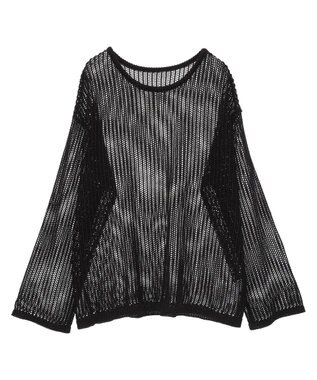 earth music&ecology ＳＥＴ２点メッシュプルオーバー＋タンクトップ Black