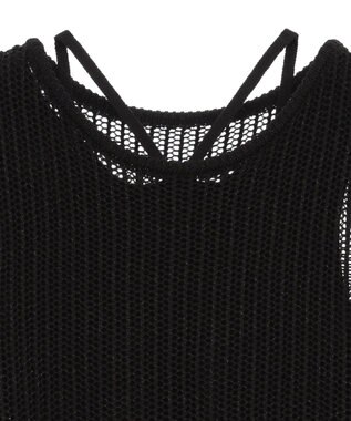 earth music&ecology ＳＥＴ２点メッシュプルオーバー＋タンクトップ Black