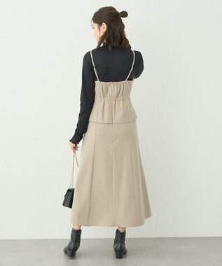 earth music&ecology ペプラムジレジャンドレ Beige