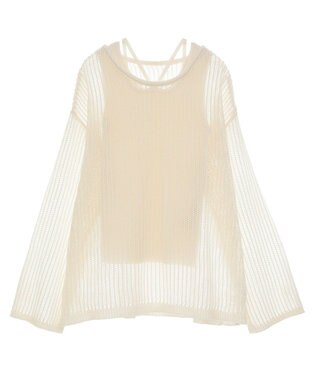 earth music&ecology ＳＥＴ２点メッシュプルオーバー＋タンクトップ Ivory