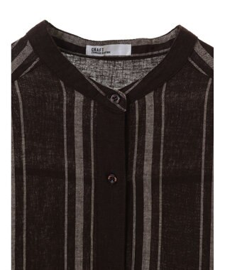 CRAFT STANDARD BOUTIQUE リネンレーヨンストライプワンピース Stripe Brown