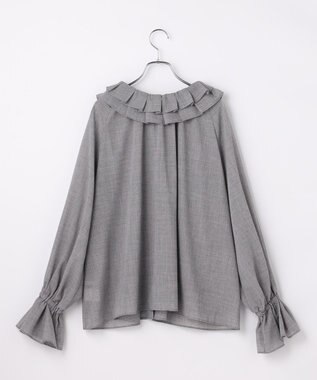 #Newans 【前後着用可能】【高山都さんコラボ】ビッグカラー２WAYブラウス グレー