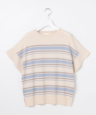 ANY SIS 【and GIRL掲載/アイスタッチ】フレンチスリーブ ニット ベージュボーダー