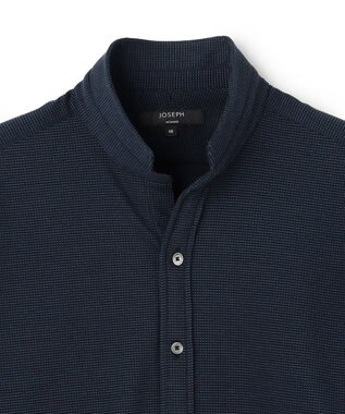 JOSEPH HOMME 【新素材】グリットタックジャージー　ウィングカラーシャツ ネイビー系