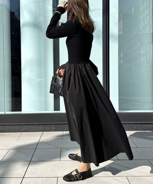 Green Parks AnriettMusee  リブニットドッキングワンピース Off White