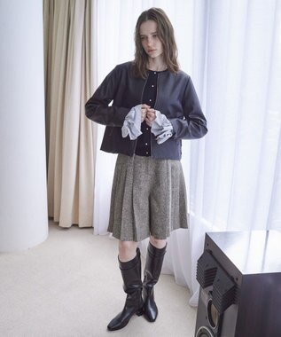 YECCA VECCA バックフリルライダースジャケット Black