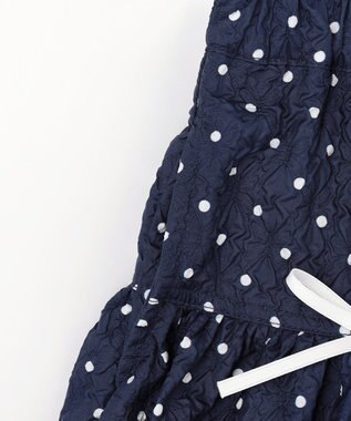ANY KIDS 【洗濯機可能】バルーン ドットスカート ネイビー