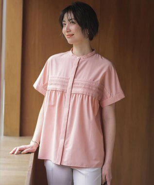 J.PRESS LADIES ソフトシアークロス フレンチスリーブ ブラウス