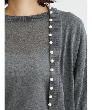 Green Parks ・ＥＬＥＮＣＡＲＥ　ＤＵＥパールツキシアーカーディガン Gray
