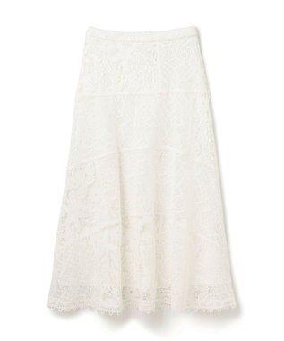 GRACE CONTINENTAL ケミカルレースパッチワークスカート ホワイト