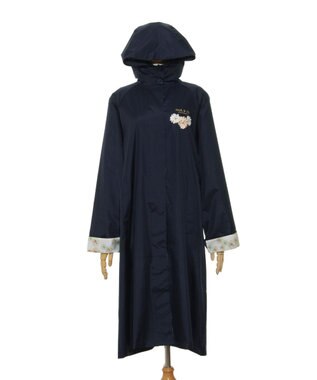 MOONBAT 【バッグ付】ポール & ジョー (PAUL & JOE　ACCESSOIRES) レインコート ポンジークリザンテーム ネイビーブルー