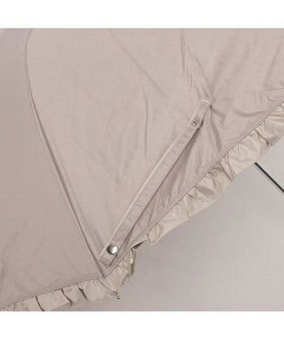 UNBILLION カシュネ cachenez / 【晴雨兼用】【日傘】UV カット率99％以上 PUバイカラーフリルトップレス折りたたみ傘 ダークベージュ