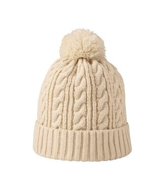 MIKI HOUSE HOT BISCUITS 【46-56cm】 ぼん天付きケーブル編みニット帽子 アイボリー