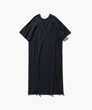 ATON 80/ FRESCA SMOOTH | クルーネックドレス NAVY