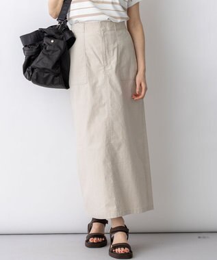 スラブツイルストレッチ Iライン スカート