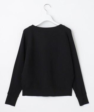 自由区 【洗える/セット可】レーヨンストレッチ ドルマンスリーブニット ブラック系