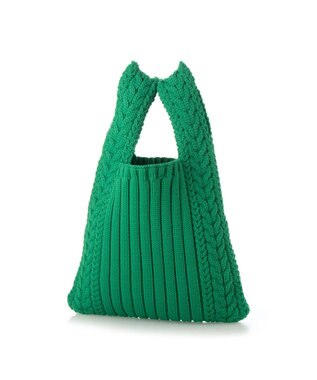 UNBILLION cachecache ケーブル編みショッパーバッグ グリーン