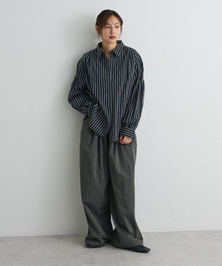 CRAFT STANDARD BOUTIQUE バックデザインレギュラーカラーシャツ Stripe Navy