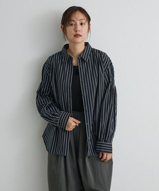 CRAFT STANDARD BOUTIQUE バックデザインレギュラーカラーシャツ Stripe Navy