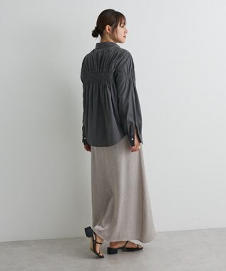 CRAFT STANDARD BOUTIQUE バックデザインレギュラーカラーシャツ Charcoal Gray