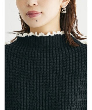 Green Parks ・Ｐｅｔｉｔ　Ｆｌｅｕｒ　ハイショクパイピングニット Black