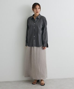 CRAFT STANDARD BOUTIQUE バックデザインレギュラーカラーシャツ Charcoal Gray