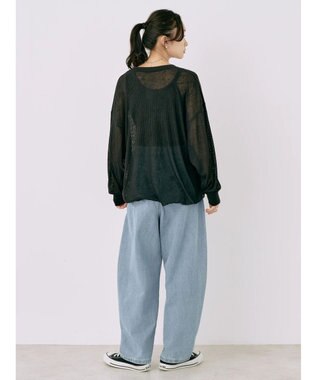 earth music&ecology シアーリブドルマンプルオーバー Black