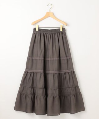 組曲 【洗える】レーシーボイル スカート ライトグレー系