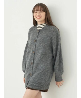 earth music&ecology ファンシーヤーンメランジカーディガン Dark Gray Mixture