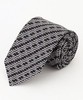 JOSEPH HOMME ジオメチェック　ネクタイ パープル系3