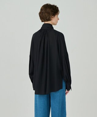 GRACE CONTINENTAL タイ付ギャザーシャツ ブラック