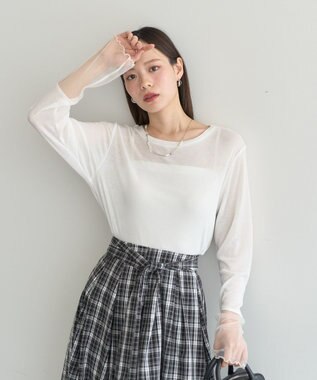 earth music&ecology シアースリーブプルオーバー Off White