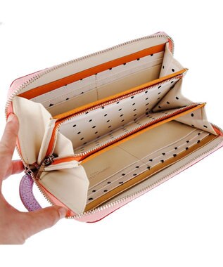 tsumori chisato CARRY スプリングねこパズル ラウンドファスナー長財布 パープル