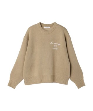 Green Parks 刺繍ロゴニットプルオーバー Beige