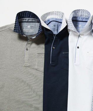 JOSEPH ABBOUD 【カラー豊富】人気！オーガニックコットン使用 ダディポロシャツ ライトグレー系