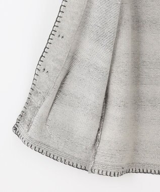 JOSEPH ABBOUD 【キングサイズ・インポート素材/アルパカブレンド/軽い】アルパカブレンドかすりボーダー ニット ジャケット ライトグレー系2